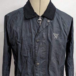 Barbour Men's Dark Blue Waxed Cotton Crest Jacket Size Medium